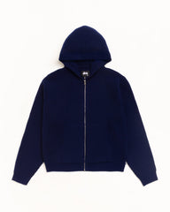 WAFFLE CASHMERE ZIP HOOD SWEATER
