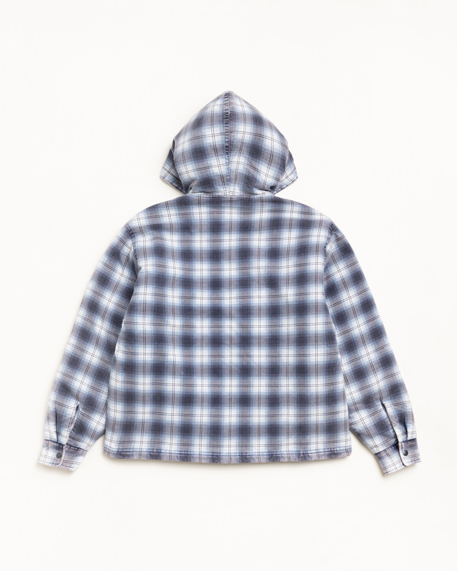 ZIP HOODED PLAID SHIRT